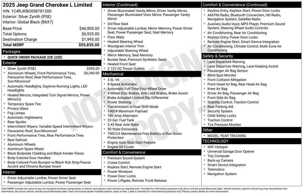 new 2025 Jeep Grand Cherokee L car, priced at $44,498