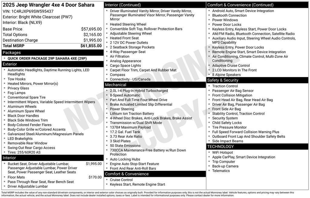 new 2025 Jeep Wrangler car, priced at $56,648