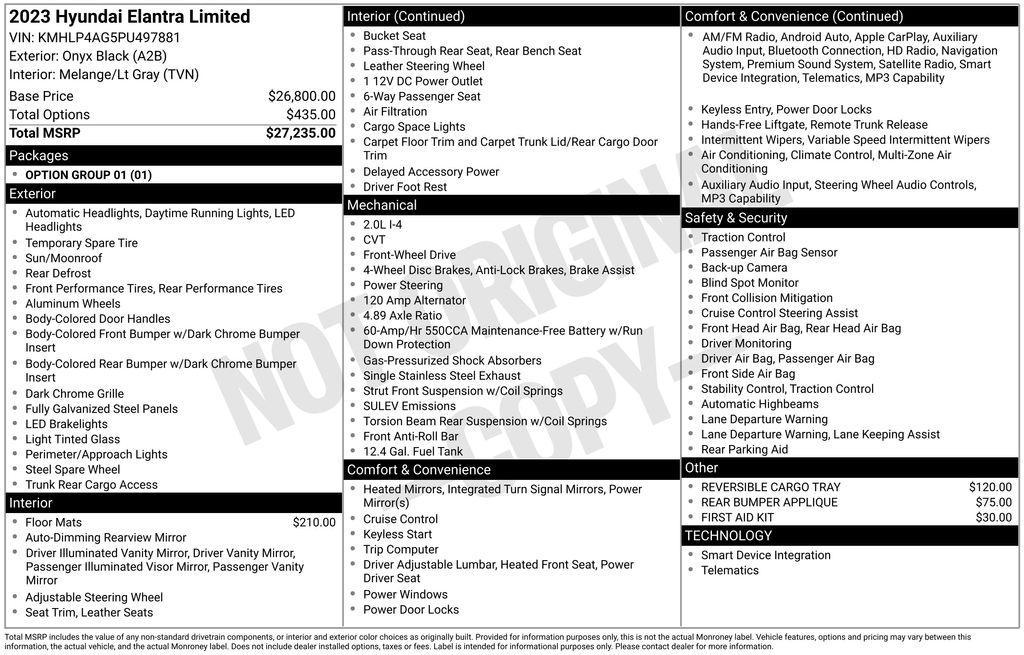 used 2023 Hyundai Elantra car, priced at $18,495