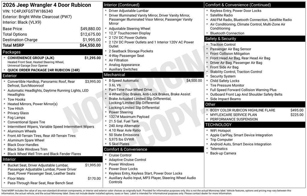 new 2026 Jeep Wrangler car, priced at $56,595
