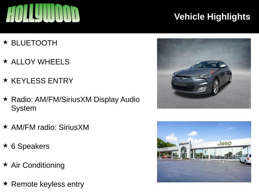 used 2017 Hyundai Veloster car, priced at $5,498