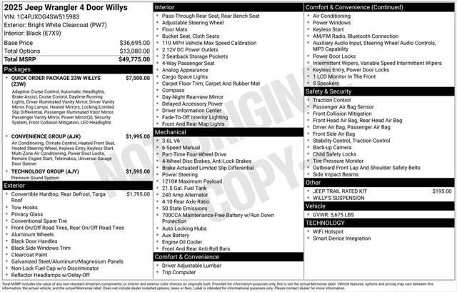 new 2025 Jeep Wrangler car, priced at $47,988