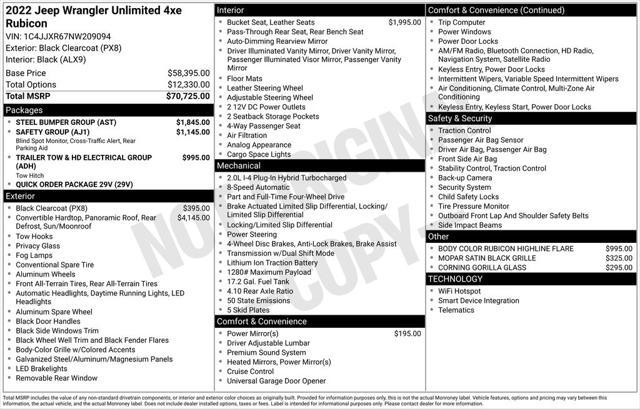 used 2022 Jeep Wrangler Unlimited 4xe car, priced at $35,104