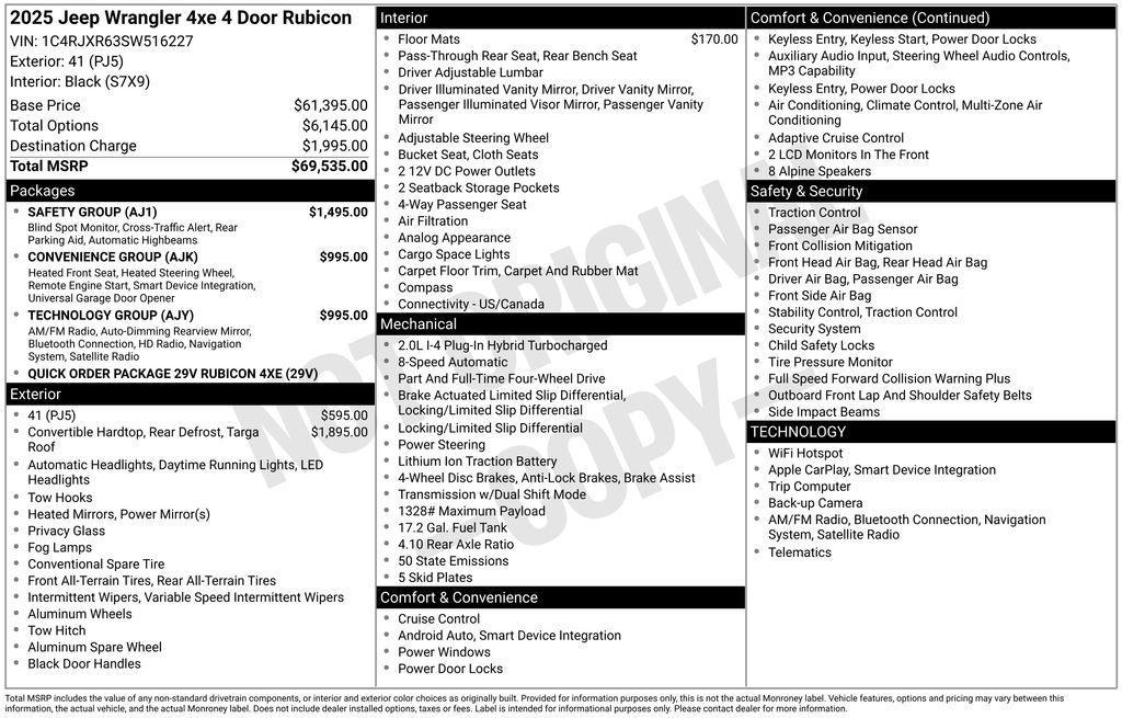 new 2025 Jeep Wrangler car, priced at $64,332