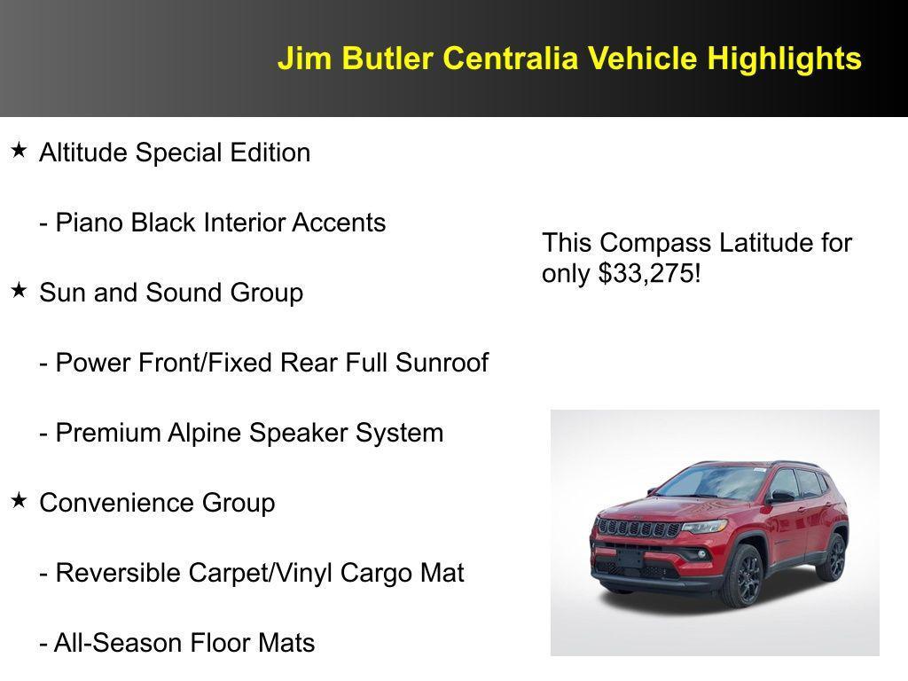 new 2025 Jeep Compass car, priced at $33,275