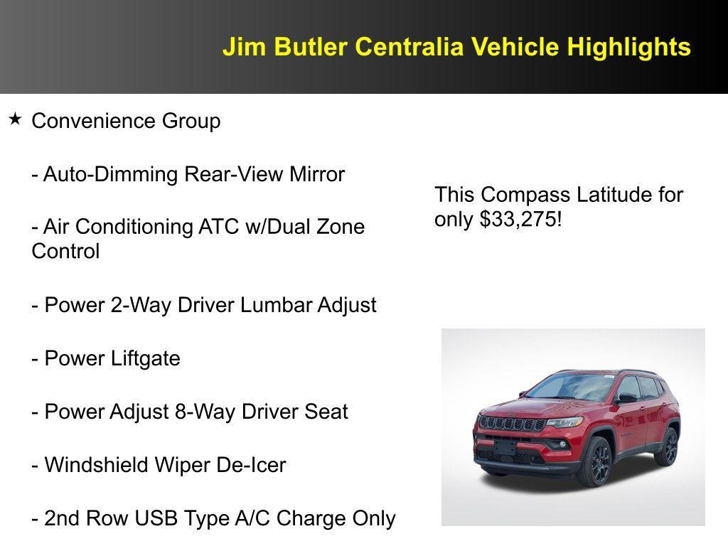 new 2025 Jeep Compass car, priced at $33,275