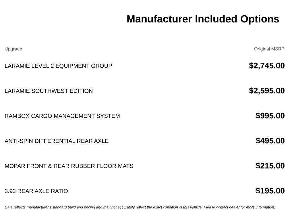 new 2026 Ram 1500 car, priced at $60,433