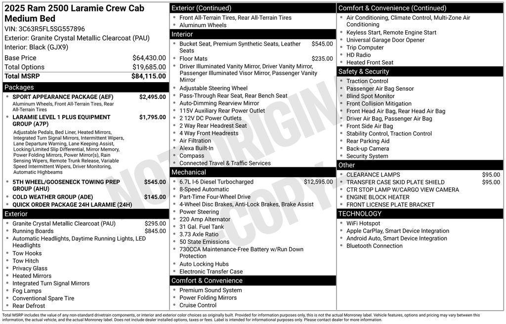 new 2025 Ram 2500 car, priced at $73,292