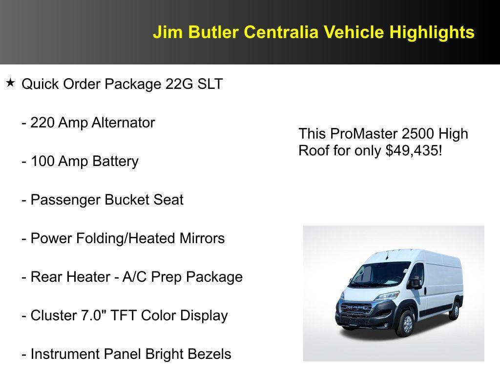 new 2026 Ram ProMaster 2500 car, priced at $49,435