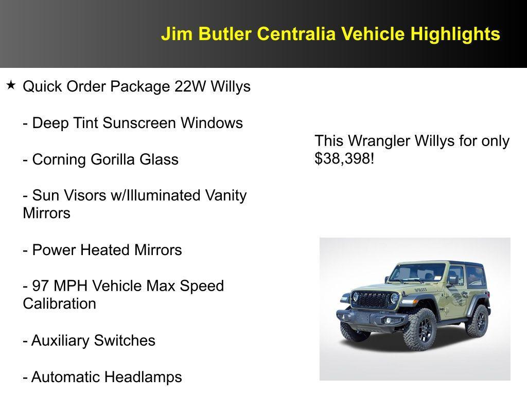 new 2025 Jeep Wrangler car, priced at $38,398