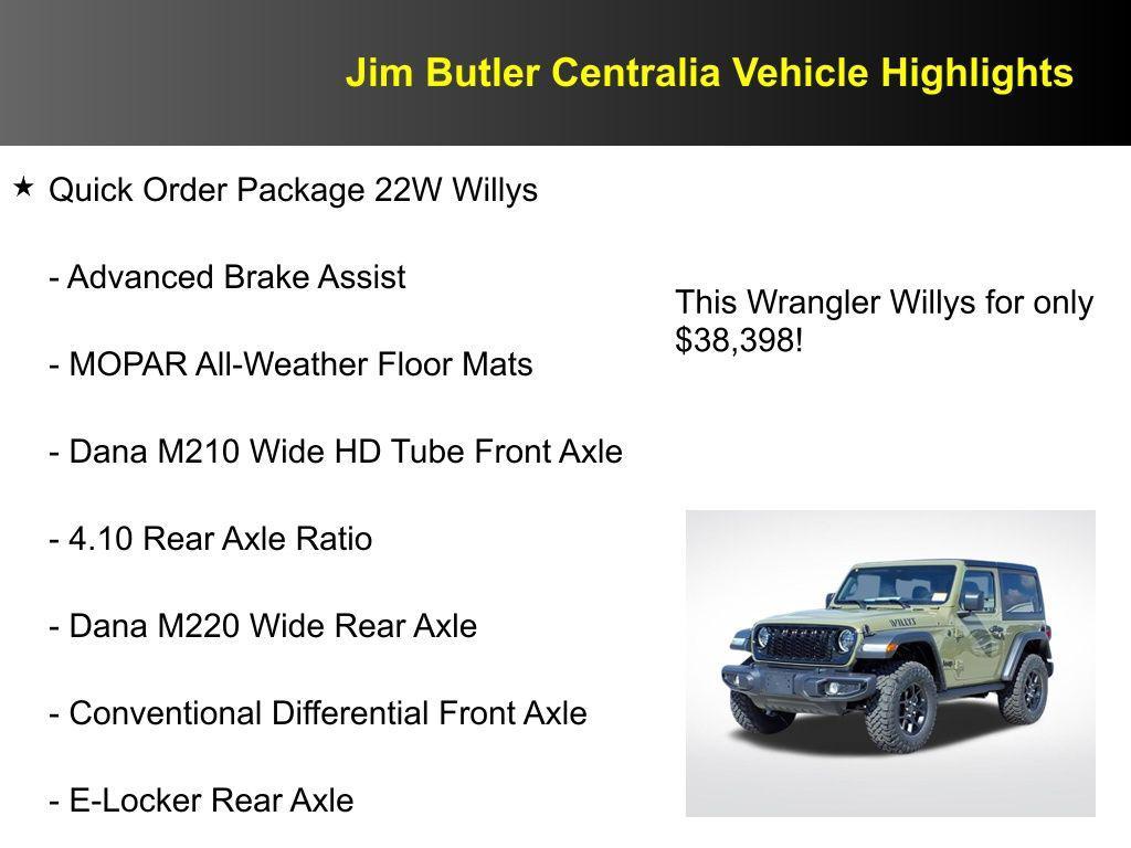new 2025 Jeep Wrangler car, priced at $38,398
