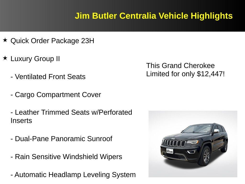used 2017 Jeep Grand Cherokee car, priced at $12,447