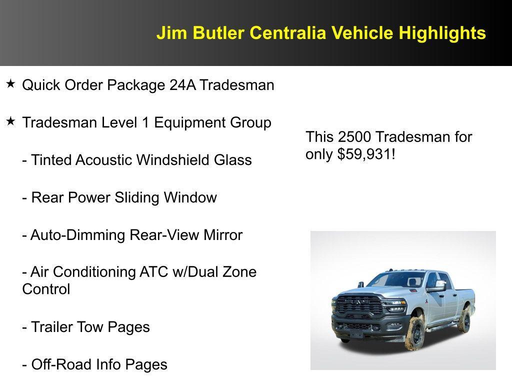 new 2026 Ram 2500 car, priced at $59,931