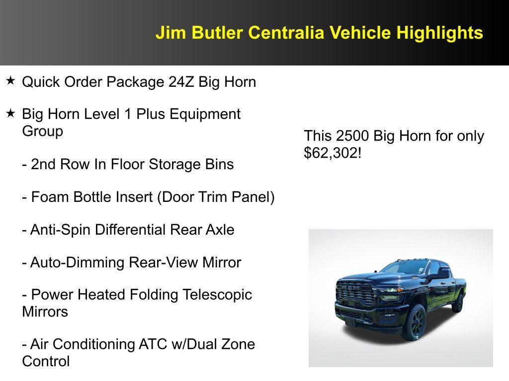 new 2025 Ram 2500 car, priced at $62,302