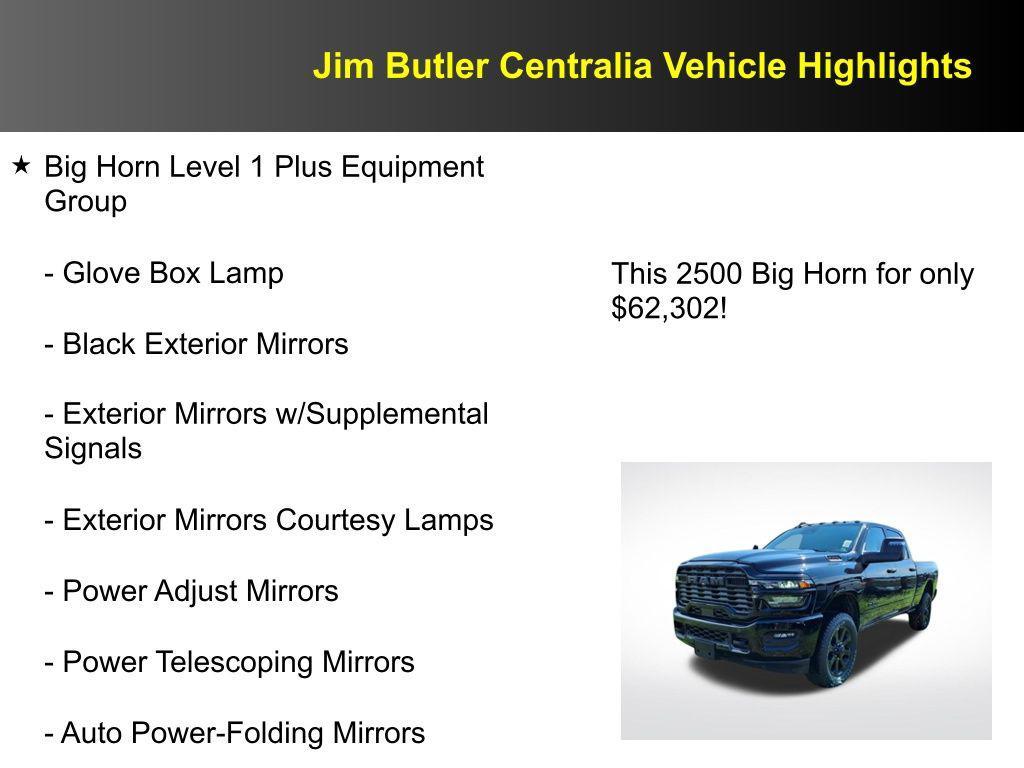 new 2025 Ram 2500 car, priced at $62,302