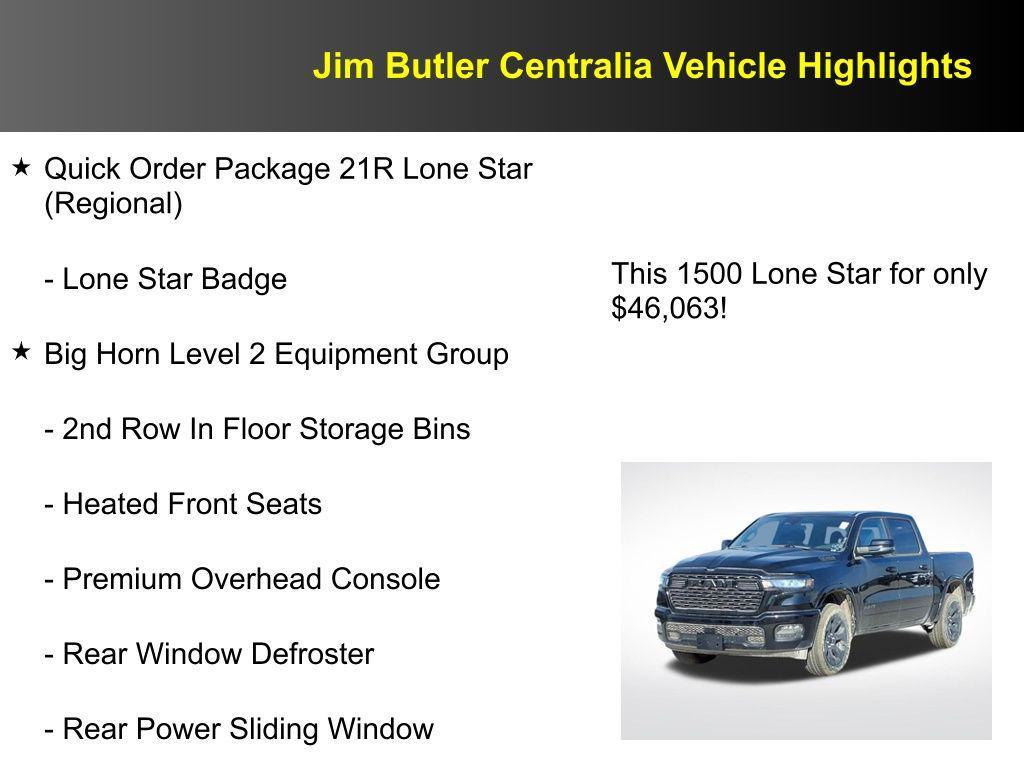 new 2025 Ram 1500 car, priced at $46,063
