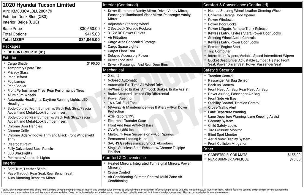 used 2020 Hyundai Tucson car, priced at $19,742