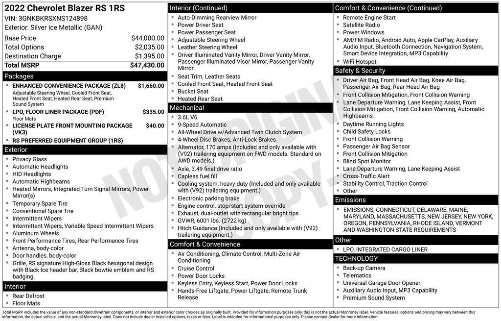 used 2022 Chevrolet Blazer car, priced at $31,942