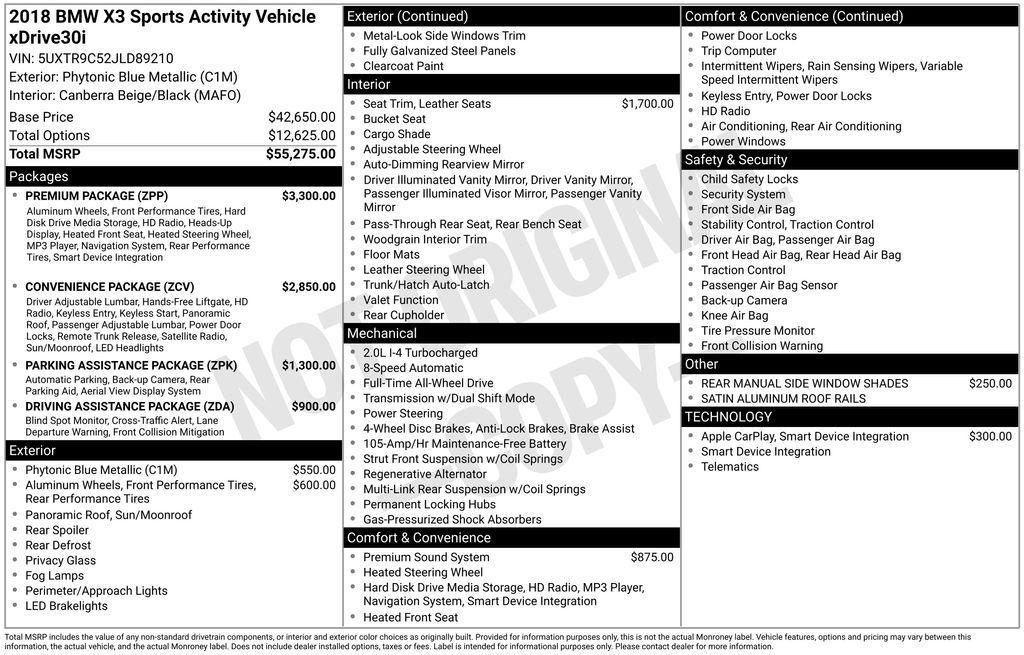 used 2018 BMW X3 car, priced at $19,642