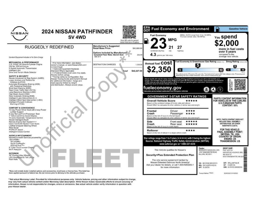 used 2024 Nissan Pathfinder car, priced at $31,942