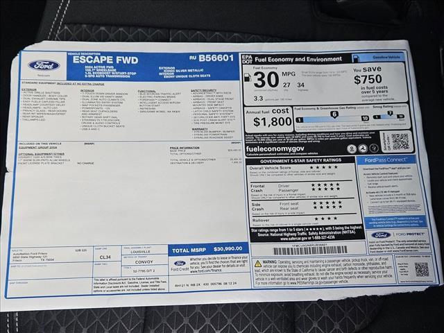 new 2024 Ford Escape car, priced at $28,735