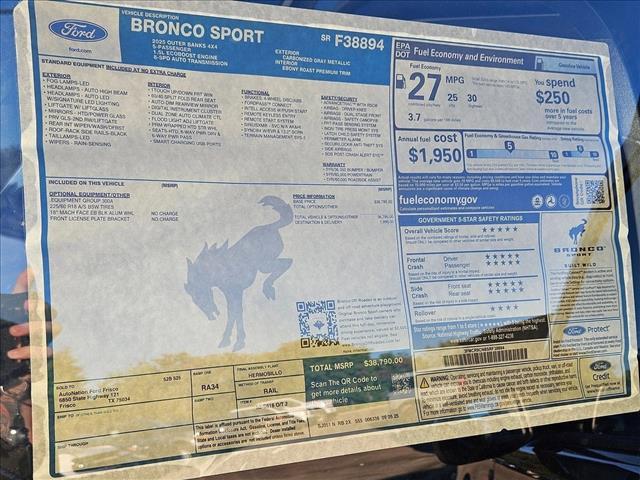 new 2025 Ford Bronco Sport car, priced at $33,995