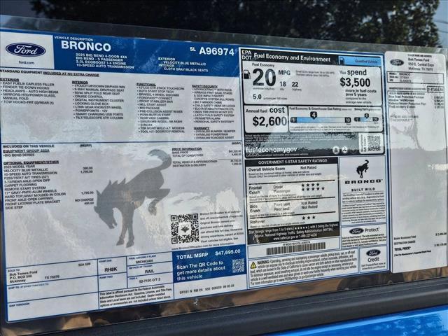 new 2025 Ford Bronco car, priced at $40,944