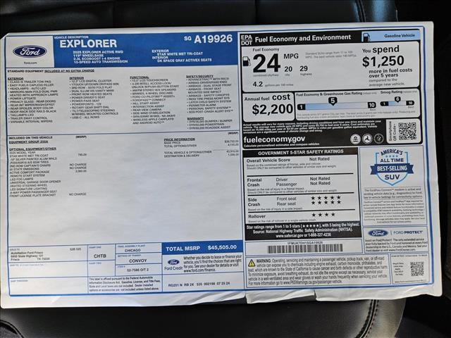 new 2025 Ford Explorer car, priced at $41,505