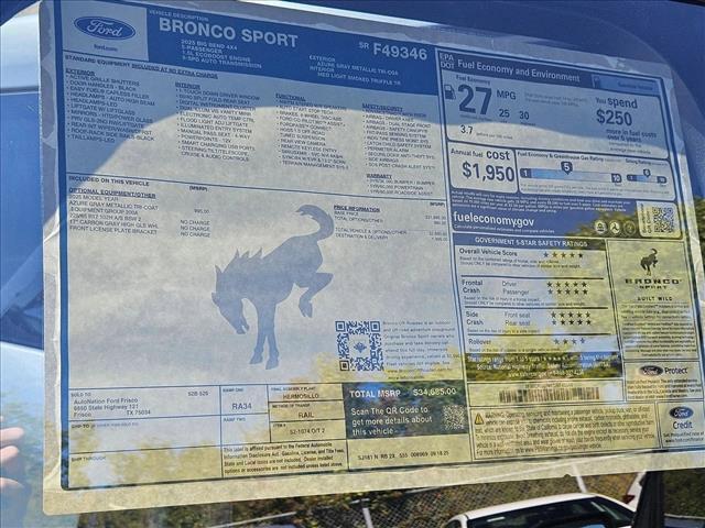 new 2025 Ford Bronco Sport car, priced at $30,898