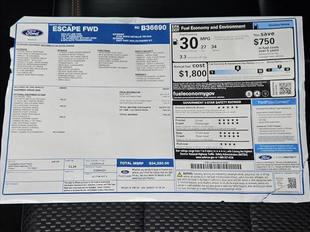 new 2024 Ford Escape car, priced at $30,735