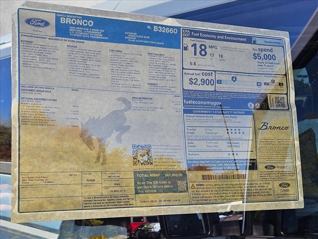 new 2025 Ford Bronco car, priced at $55,405