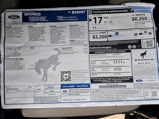 new 2024 Ford Bronco car, priced at $59,280