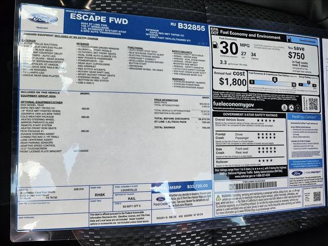 new 2024 Ford Escape car, priced at $26,985