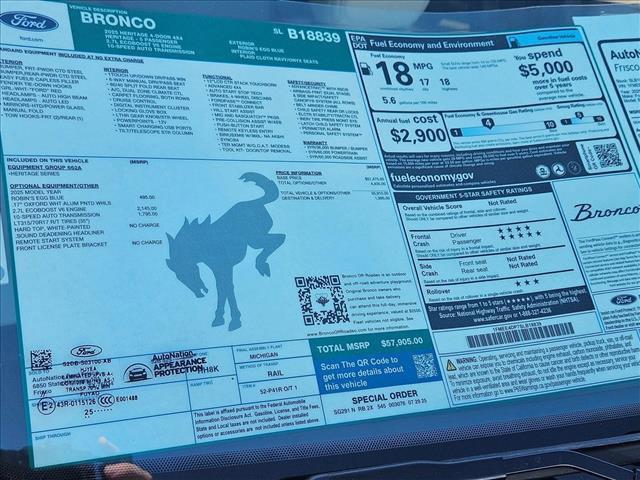 new 2025 Ford Bronco car, priced at $67,400