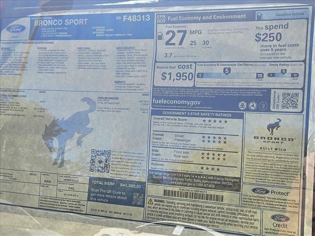 new 2025 Ford Bronco Sport car, priced at $37,001