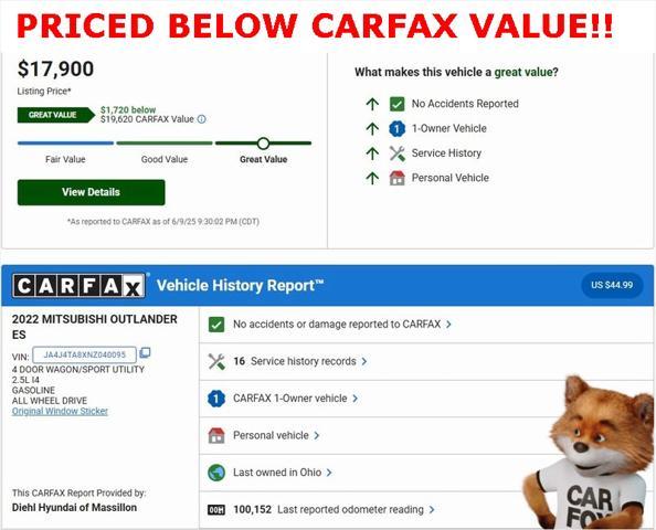 used 2022 Mitsubishi Outlander car, priced at $16,300
