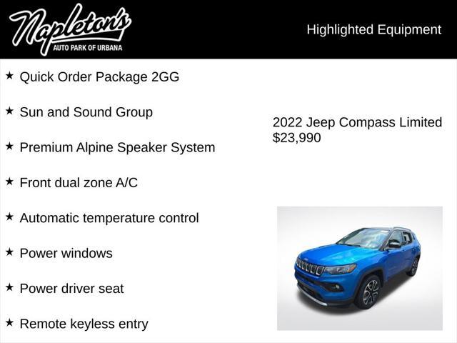 used 2022 Jeep Compass car, priced at $23,990