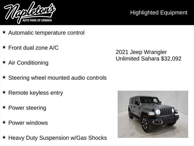 used 2021 Jeep Wrangler Unlimited car, priced at $32,092