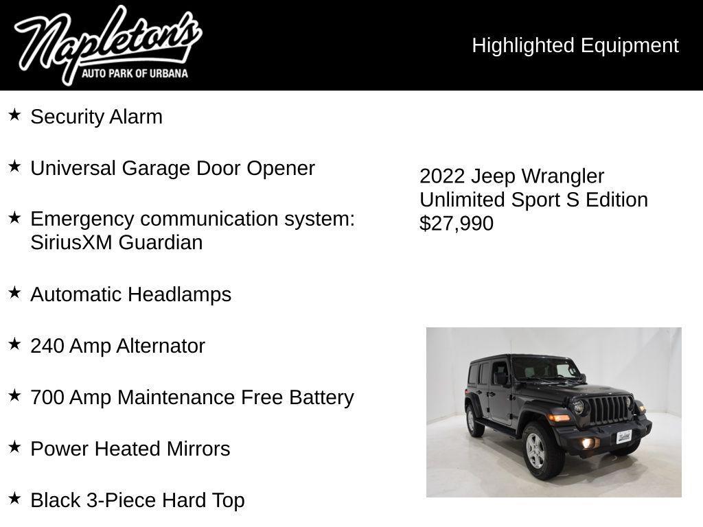 used 2022 Jeep Wrangler Unlimited car, priced at $27,990
