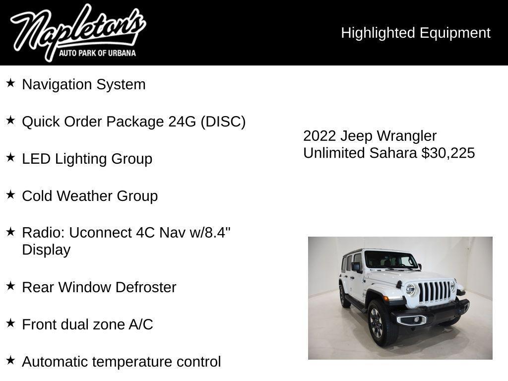 used 2022 Jeep Wrangler Unlimited car, priced at $30,225