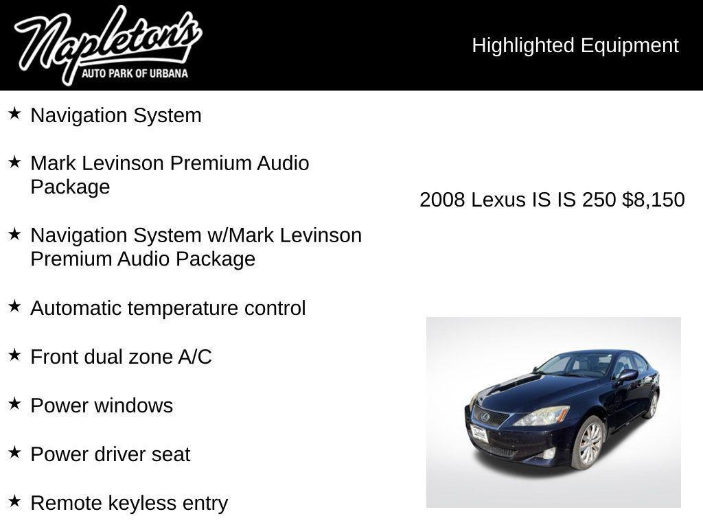 used 2008 Lexus IS 250 car, priced at $8,150
