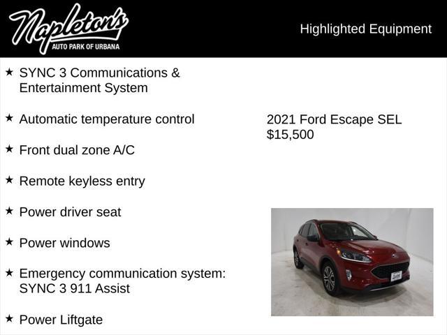 used 2021 Ford Escape car, priced at $15,250