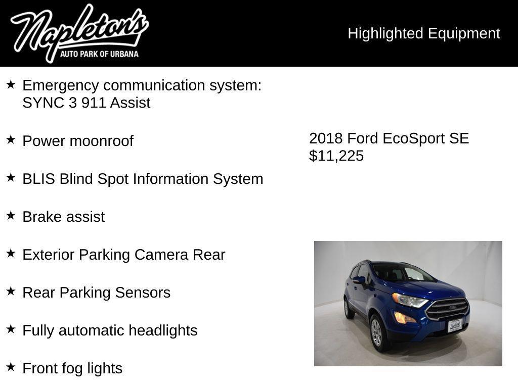used 2018 Ford EcoSport car, priced at $11,225