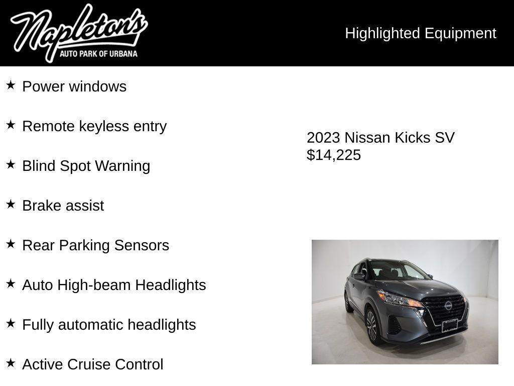 used 2023 Nissan Kicks car, priced at $14,225