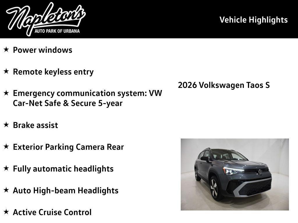 new 2026 Volkswagen Taos car, priced at $29,692