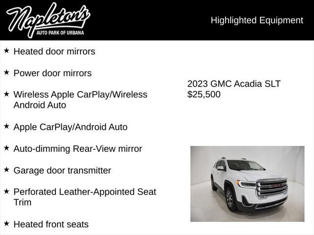 used 2023 GMC Acadia car, priced at $25,500