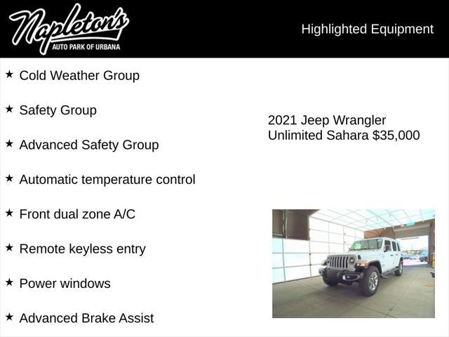 used 2021 Jeep Wrangler Unlimited car, priced at $36,498