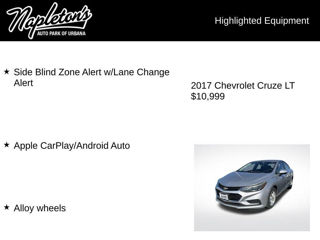 used 2017 Chevrolet Cruze car, priced at $10,999
