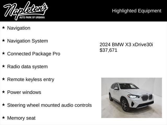 used 2024 BMW X3 car, priced at $37,671