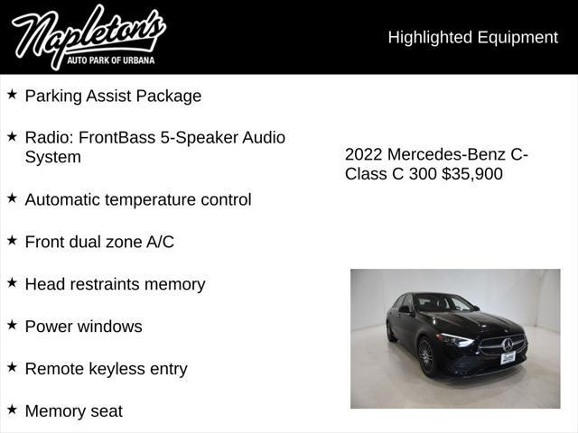 used 2022 Mercedes-Benz C-Class car, priced at $35,900
